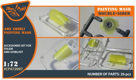 1/72 Clear Prop AMX Ghibli Double-Sided Painting Mask on Yellow Kabuki Paper for Italeri Kits 72097