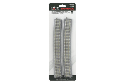 HO Kato Concrete Tie Large-Radius Curve (60 7/8″) -11.25″ [4pcs] 2-321