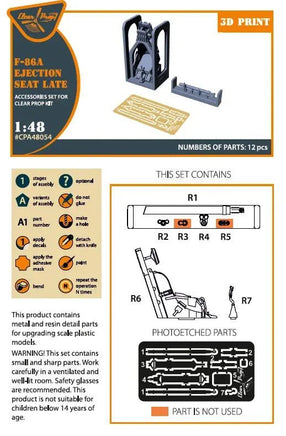 1/48 Clear Prop CPA48054 F-86A Ejection seat late (CP) 48054