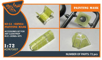 Clear Prop A72027 paint mask packaging for 1/72 scale Mitsubishi Ki-51 Sonia showing precision-cut canopy masks for Clear Prop kits
