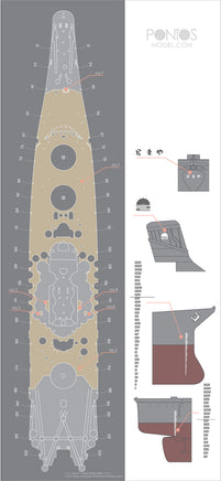 1/350 Pontos Model IJN Yamato Wooden Deck Set 1945 35001WD1