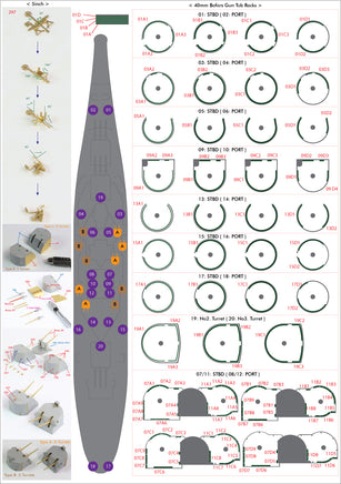 1/200 Pontos Model USS BB-63 Missouri 1945 Detail Up Set (No Wooden Deck) 22002F1