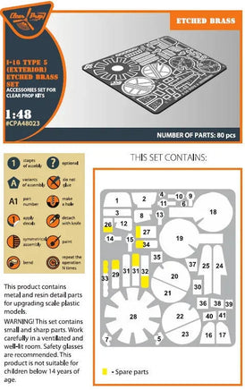 1/48 Clear I-16 type 5 Exterior PE set 48023