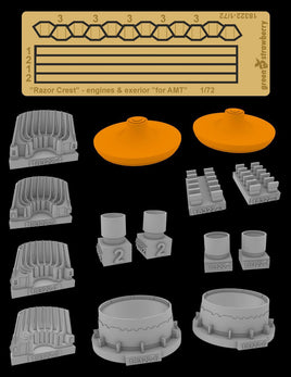 1/72 Green Strawberry Razor crest - engines (AMT) B18322