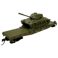HO Rock Island US Army Flat w M60 Tank 32160