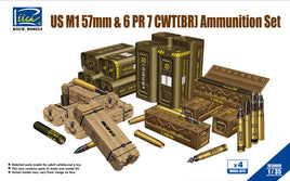 1/35 Riich US M1 57mm & 6PR 7cwt (BR) Ammunition Set 30009