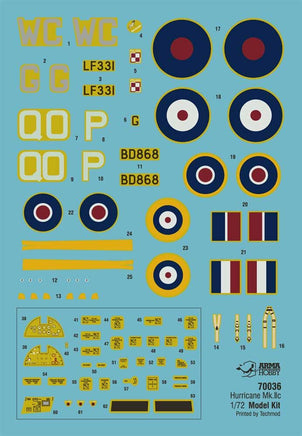 1/72 Arma Hobby Hurricane Mk IIc Model Kit 70036