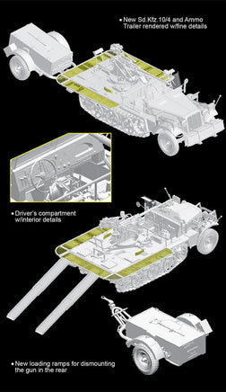 1/35 Dragon Model Sd.Kfz.10/4 für 2cm FlaK 30 1940 Production w/Ammo Trailer 6711