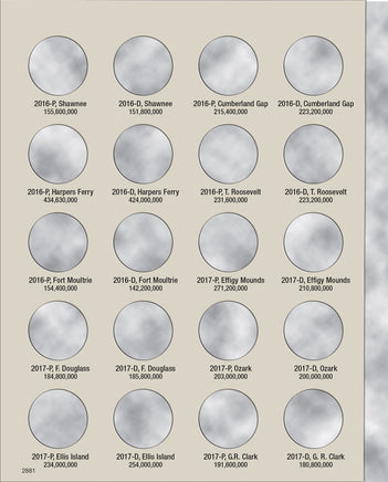 Whitman H.E. Harris Coin Folder - National Park Quarters Collection #2: 2016-2021 2881