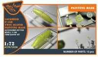 Clear Prop A72038 paint mask packaging for 1/72 scale F-16B/D Fighting Falcon twin seater showing precision-cut canopy masks for Revell kit
