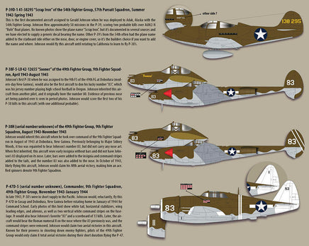1/48 Zotz Decals P-38 / P-47 / P-40 Gerald Jerry Johnson Set 48050