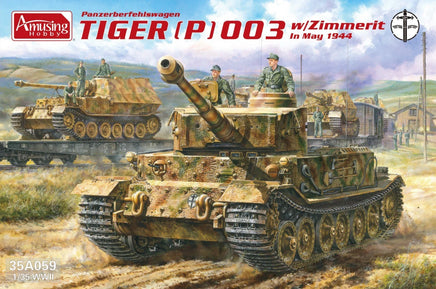1/35 Amusing Hobby Panzerbefehlswagen Tiger (P) 003 w/Zimmerit In May 1944 - 35A059 - MPM Hobbies