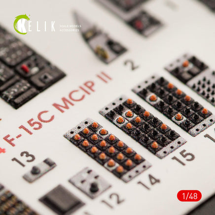 1/48 Kelik F-15C MSIP II Eagle interior 3D decals for GWH kit K48044