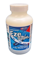 Bottle of Eze Dope with a white cap on a white background