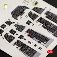 1/48 Kelik F-16I Sufa interior 3D decals for Kinetic kit K48038