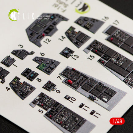 1/48 Kelik F-16I Sufa interior 3D decals for Kinetic kit K48038