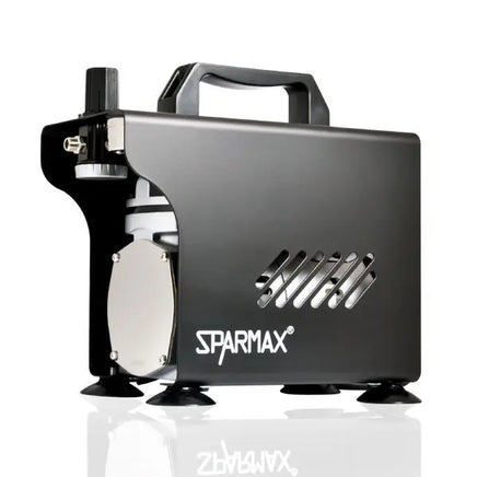 Black Sparmax device with a handle on a white background