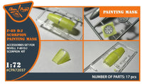 Clear Prop A72037 paint mask packaging for 1/72 scale Northrop F-89D/J Scorpion showing precision-cut canopy masks for Revell kit
