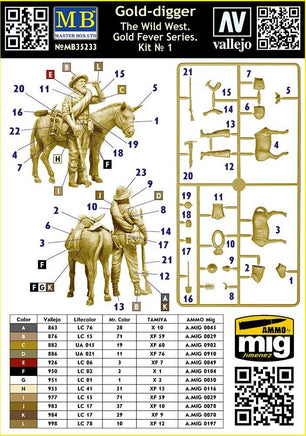 1/35 Master Box The Wild West. Gold Fever Series Kit No. 1 Gold-Digger 35233