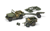 1/72 Airfix Willys British Airborne Jeep, Trailer & 75mm Howitzer M1 Gun D-Day A02339