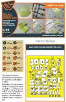 Close-up view of Clear Prop A72051 die-cut paint mask sheet displaying canopy window and panel masks for 1/72 Kaman UH-2 A/B Seasprite helicopter model
