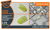 Clear Prop A72050 paint mask packaging for 1/72 scale Gloster E.28/39 Pioneer showing precision-cut canopy masks for Clear Prop kit CP72001
