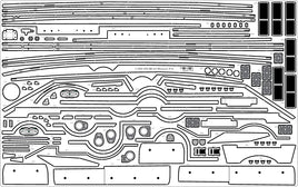 1/200 Pontos Model USS BB-63 Missouri Wooden Deck 20B 1945 (20B Deck Blue) 20003WD1