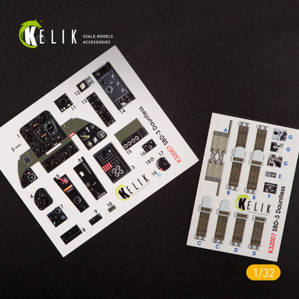 1/32 Kelik SBD-3 Dauntless interior 3D decals for Trumpeter kit K32007