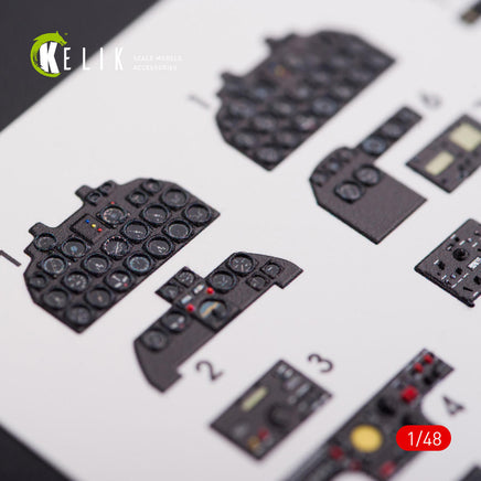1/48 Kelik F-82 (F,G) Twin Mustang interior 3D decals for Modelsvit kit K48013