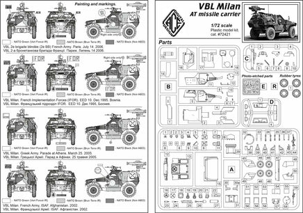 1/72 ACE Model VBL Milan At Missile Carrier 72421
