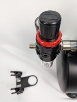 Vigiart HS-H4 airbrush holder vertical view showing height and mounting configuration for two airbrushes with secure positioning
