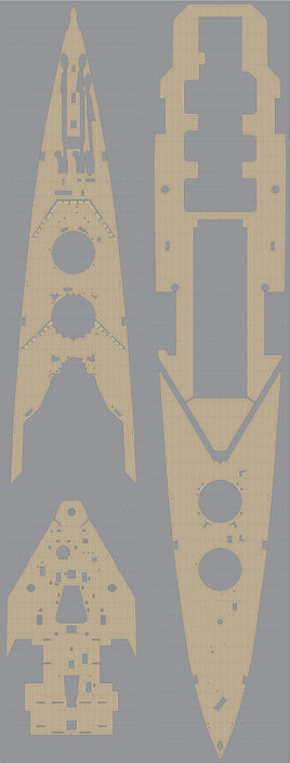 1/350 Pontos Model HMS Hood Wooden Deck Set 35020WD1