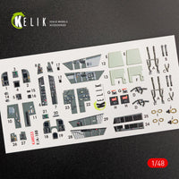 1/48 Kelik F/A-18B Hornet interior 3D decals for Kinetic kit K48033