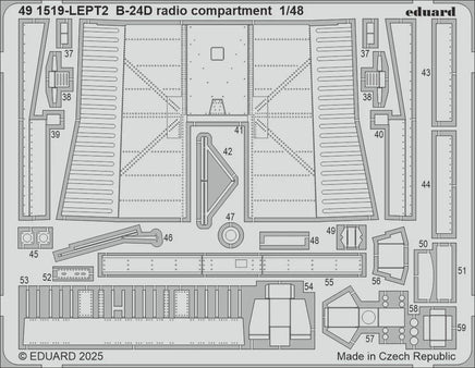 1/48 Eduard B-24D radio compartment Photo etched set for HOBBY BOSS kit 491519