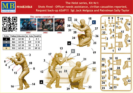 1/24 Master Box The Heist Series Kit #1: Sgt. Jack Melgoza and Patrolman Sally Taylor 24064