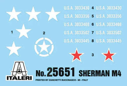 1/56 Italeri Sherman M4 75mm 25751