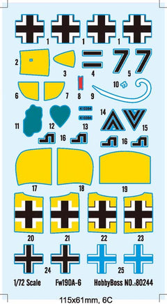 1/72 Hobby Boss Fw190A-6 Easy Assembly Authentic Kit 80245