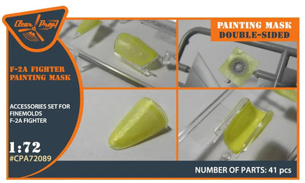 1/72 Clear Prop F-2A Fighter Double-Sided Painting Mask on Yellow Kabuki Paper for Finemolds Kits 72089