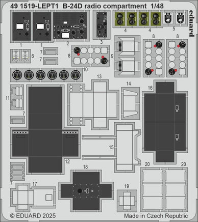 1/48 Eduard B-24D radio compartment Photo etched set for HOBBY BOSS kit 491519