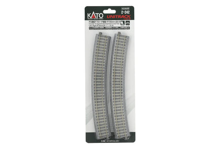 HO Kato 730mm (28 3/4″) Radius 22.5' CT Easement Track Left + Right 2-242