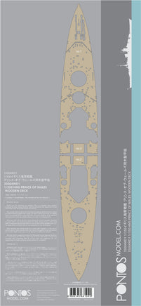 1/350 Pontos Model HMS Prince Of Wales Wooden Deck Set 35004WD1
