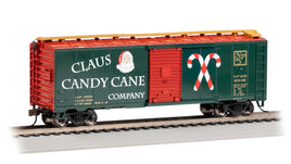 HO Bachmann 40' Box Car - Claus Candy Cane Co. 17007