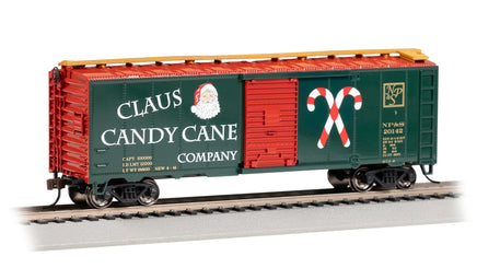HO Bachmann 40' Box Car - Claus Candy Cane Co. 17007