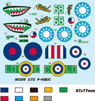 1/72 Hobby Boss P-40B/C "Hawk"-81 Easy Assembly Authentic Kit 80209