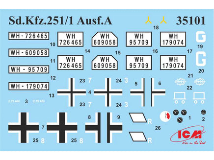 1/35 ICM Sd.Kfz.251/1 Ausf.A WWII German Armoured Personnel Carrier 35101