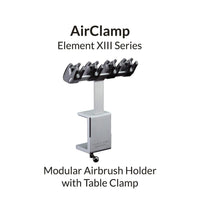 AirClamp Modular Airbrush Holder with Table Clamp on a white background