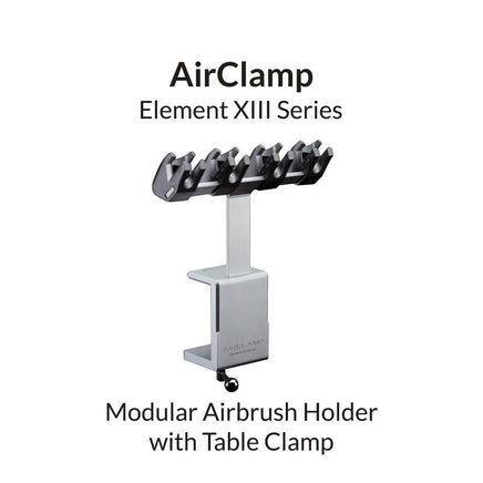 AirClamp Modular Airbrush Holder with Table Clamp on a white background