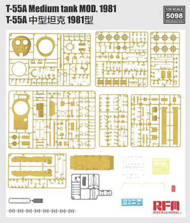 1/35 Ryefield Models T-55A Medium Tank Mod. 1981 w/Workable Track Links 5098