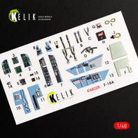 1/48 Kelik F/A-18A Hornet interior 3D decals for Kinetic kit K48028