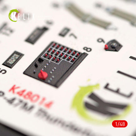 1/48 Kelik P-47M Thunderbolt Interior 3D Decals for Tamiya Kit K48014